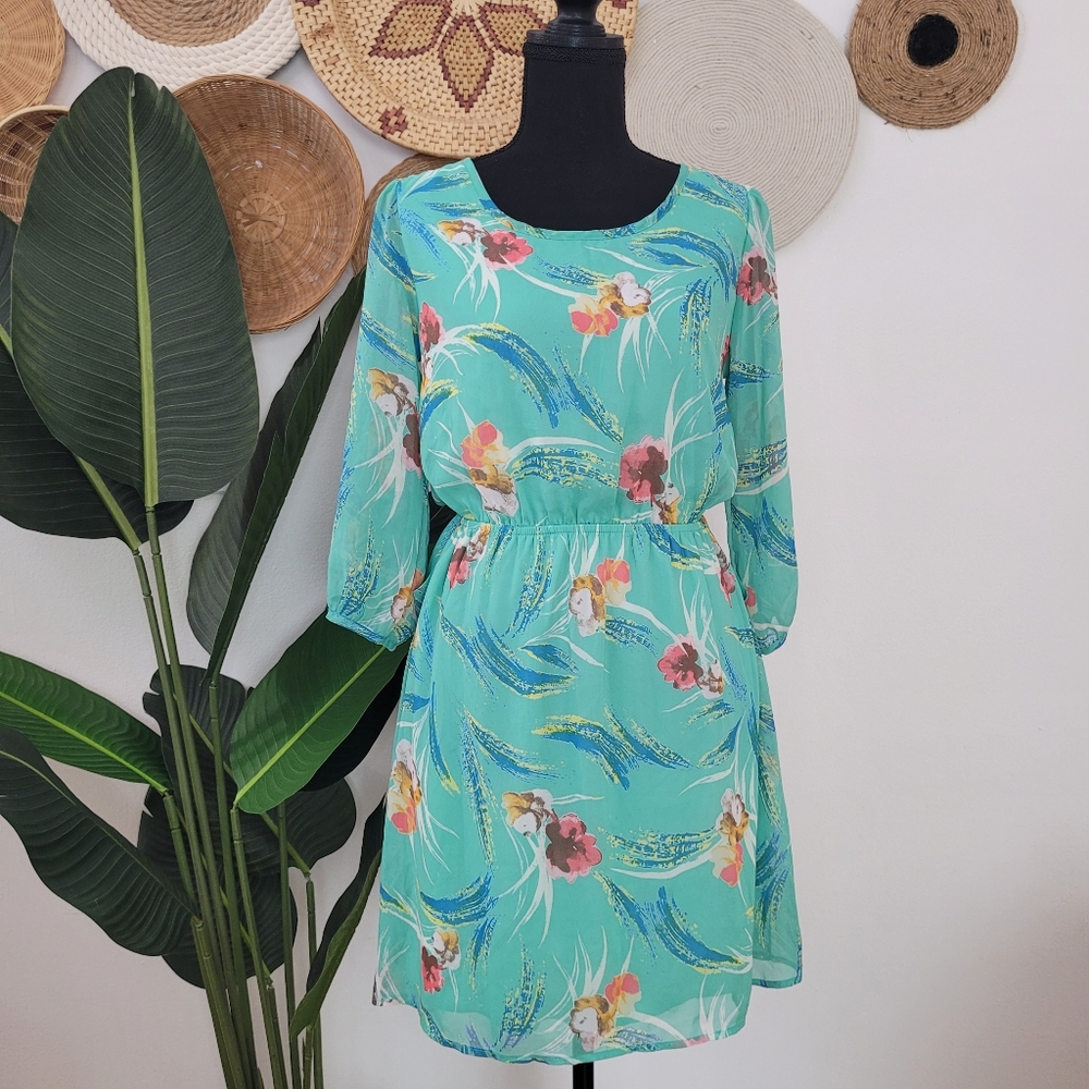 Peach Love California summer midi dress- small
